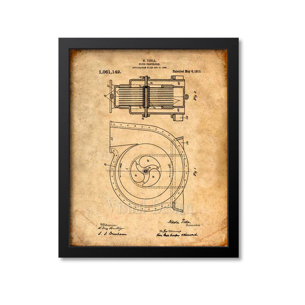 Tesla Turbine Patent Print