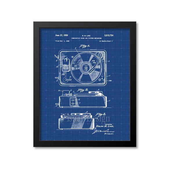 Turntable Record Player Patent Print