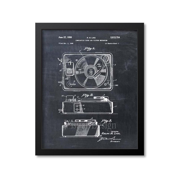 Turntable Record Player Patent Print