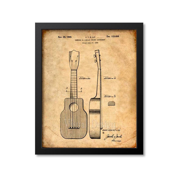 Ukulele Patent Print