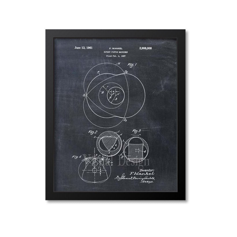 Wankel Rotary Engine Patent Print