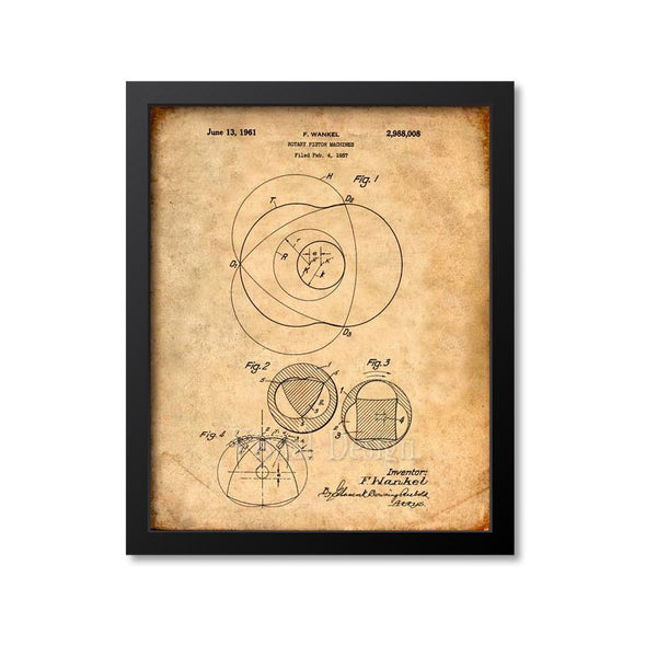 Wankel Rotary Engine Patent Print