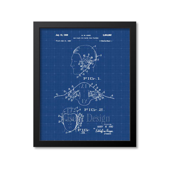 Water Polo Ear Guard Patent Print