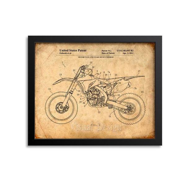 Yamaha Dirt Bike Patent Print