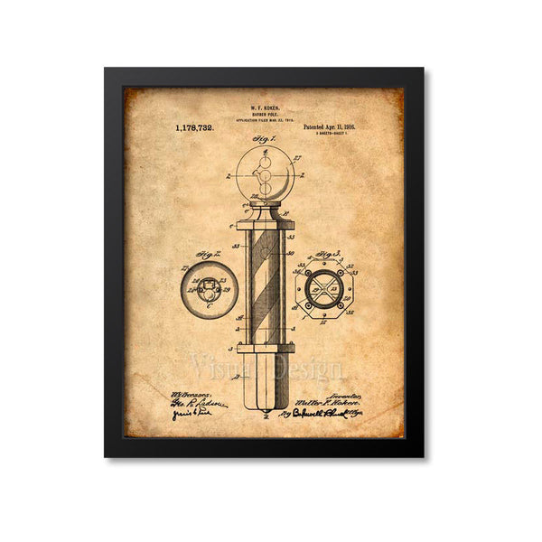 Barber Pole Patent Print
