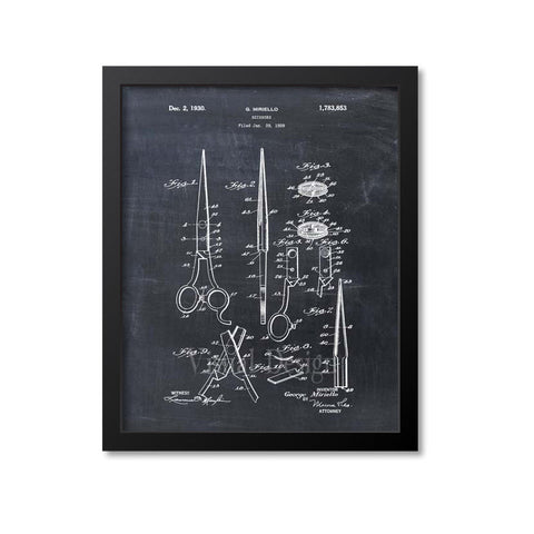 Barber Scissors Patent Print