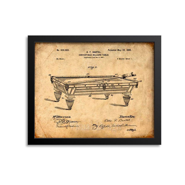 Billiard Table Patent Print