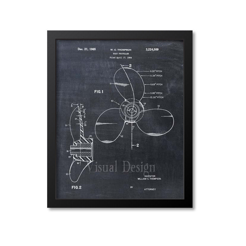 Boat Propeller Patent Print