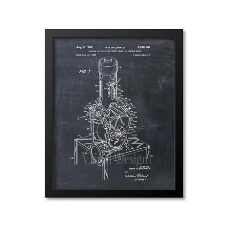 Bowling Ball Drill For Finger Holes, Bowling Patent Print