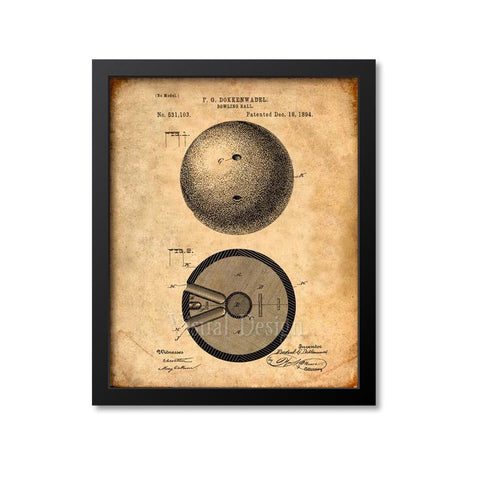 Bowling Ball Patent Print