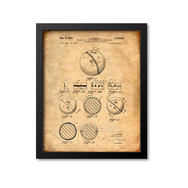 Bowling Ball Patent Print