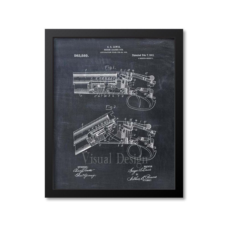 Breech Loading Gun Patent Print