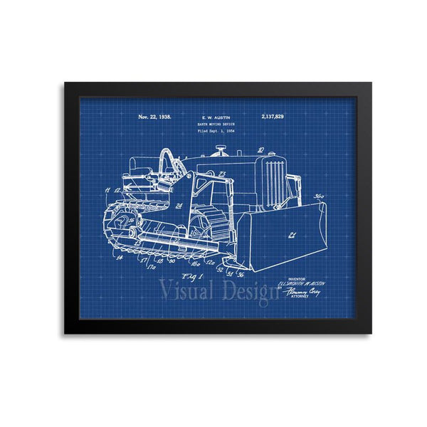 Bulldozer Patent Print