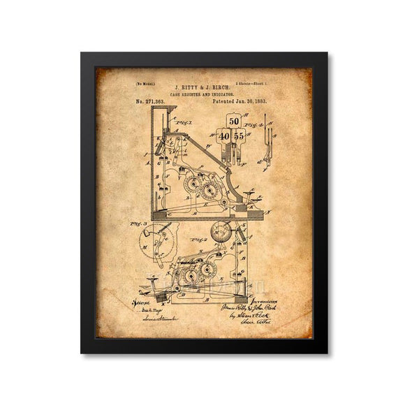 Cash Register Patent Print