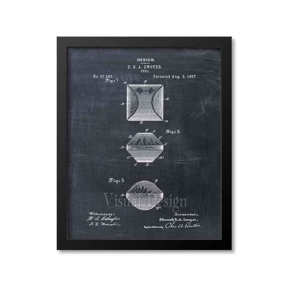 Charcoal Briquette Patent Print