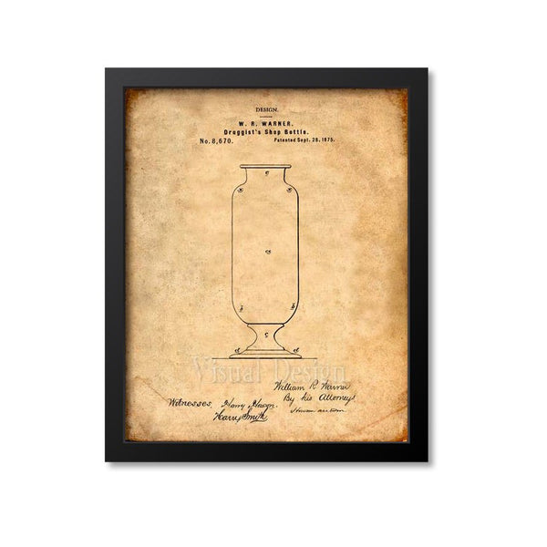 Druggists Shop Bottle Patent Print