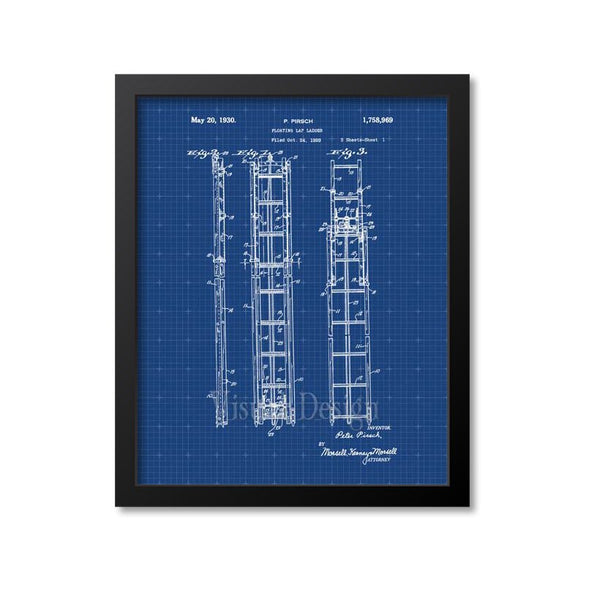 Fireman Ladder Patent Print