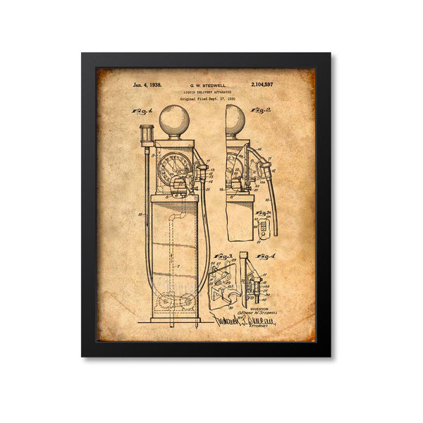 First Gas Pump Patent Print