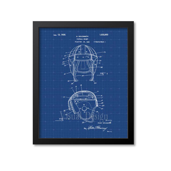 Football Helmet Patent Print