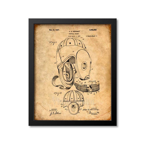 Football Helmet Patent Print