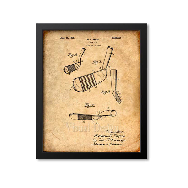 Golf Iron Patent Print