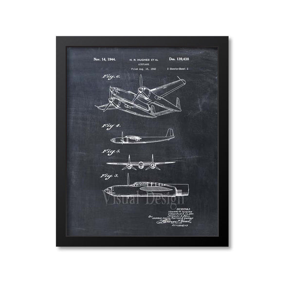 Howard Hughes Airplane Patent Print