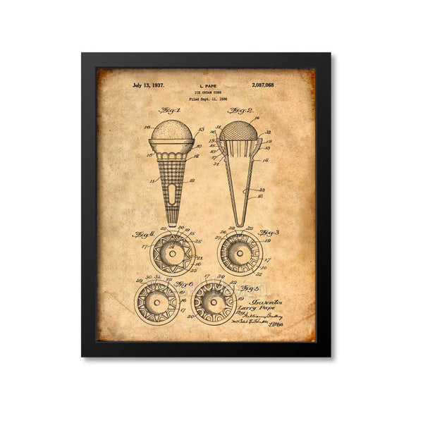 Ice Cream Cone Patent Print