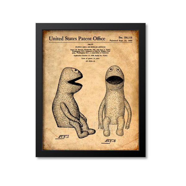 Kermit The Frog Muppet Patent Print