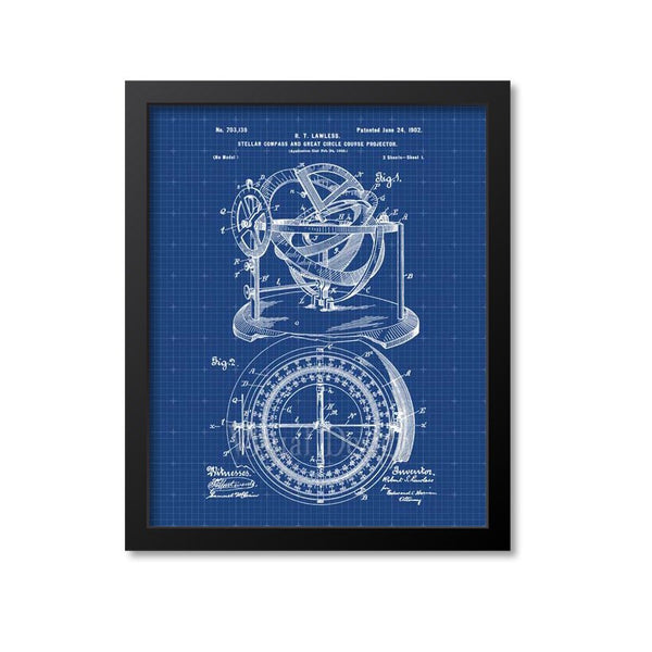 Nautical Compass Patent Print