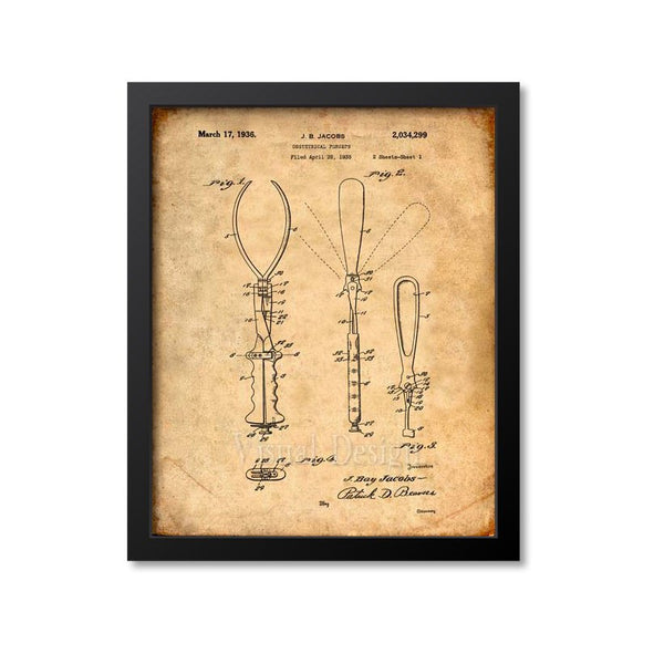 Obstetrical Forceps Patent Print