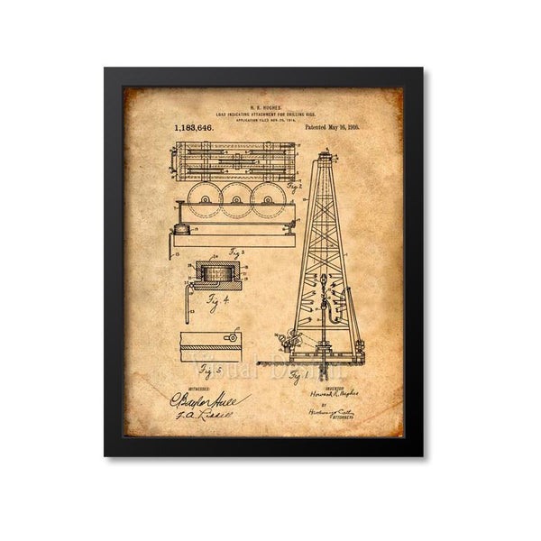 Oil Drilling Rig Patent Print