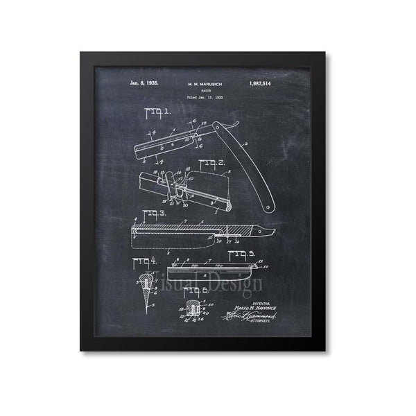 Straight Razor Patent Print