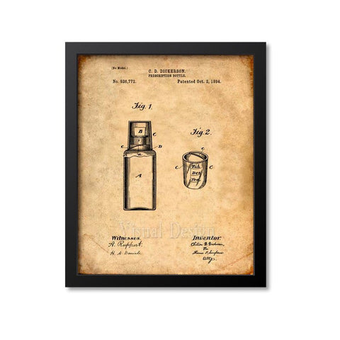 Pharmacist Gift, Prescription Bottle Patent Print