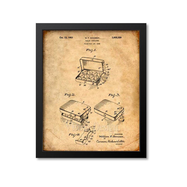 Pharmacy Tablet Container Patent Print