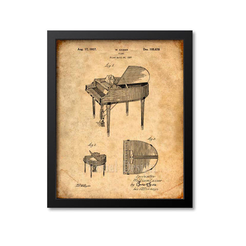 Piano Patent Print