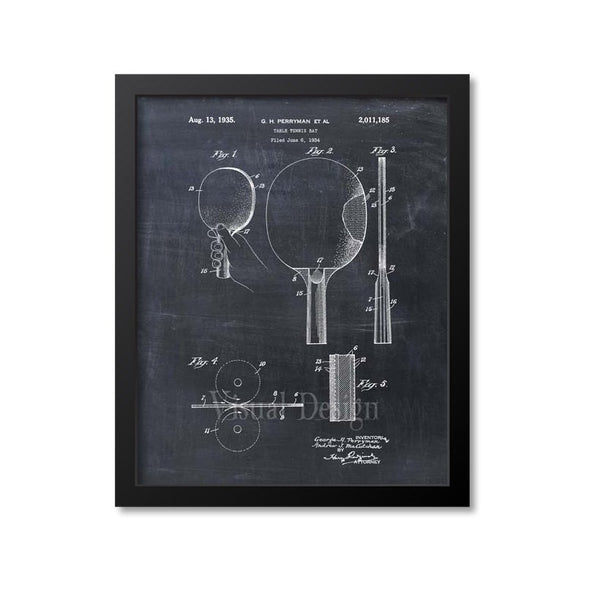 Ping Pong Paddle Patent Print