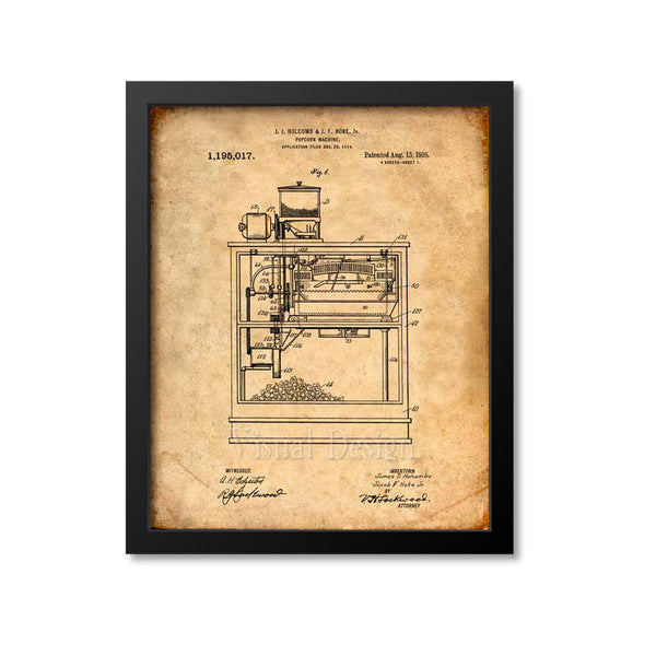 Popcorn Machine Patent Print