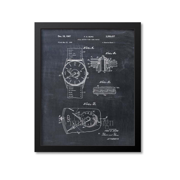 Push Button Time Zone Watch Patent Print