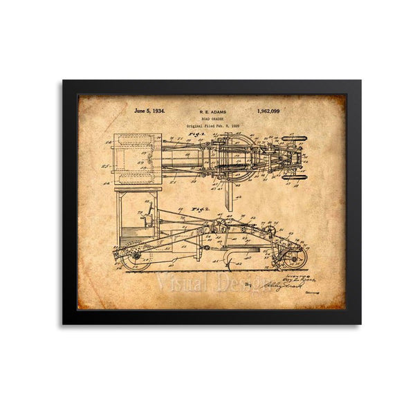 Road Grader Patent Print