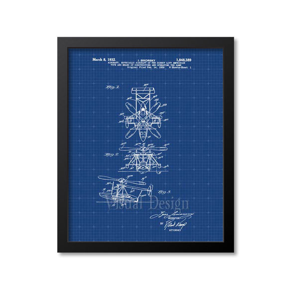 Sikorsky Helicopter Amphibian Aircraft Patent Print