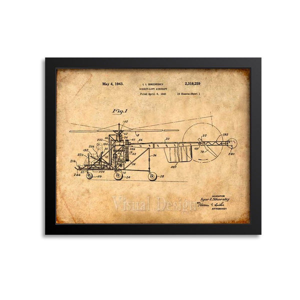 Sikorsky Helicopter Patent Print