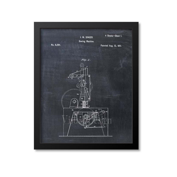 Singer Sewing Machine Patent Print