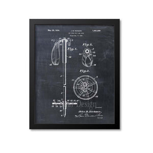 Ski Pole Patent Print