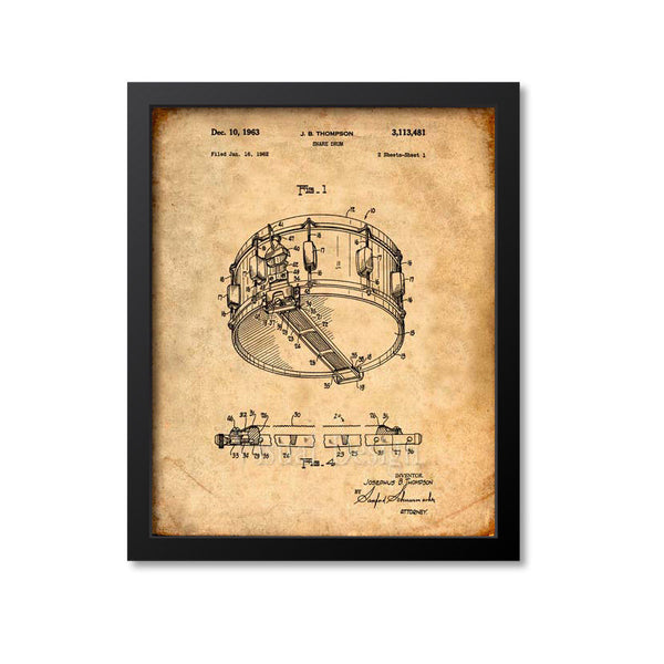 Snare Drum Patent Print