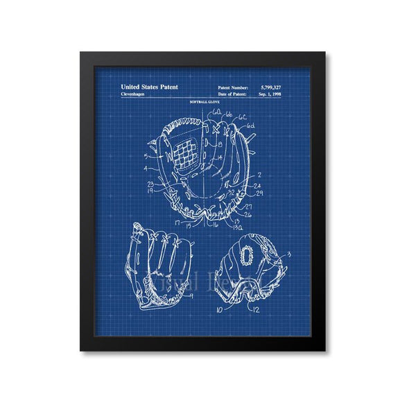 Softball Glove Patent Print