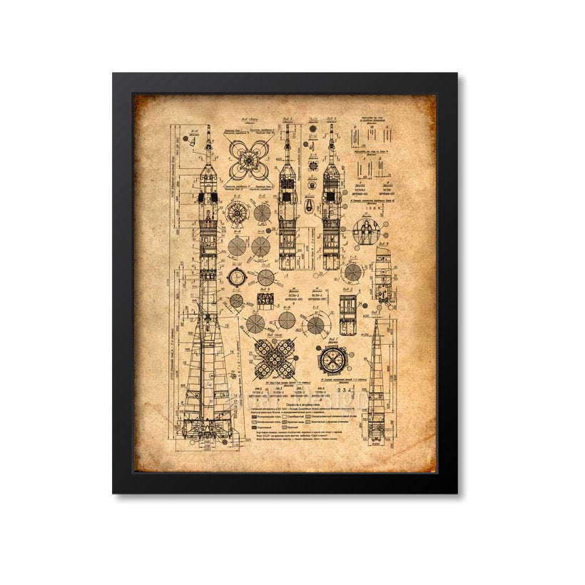 Soviet Rockets Drawing Soviet Rocket Schematics Print – Print A Patent