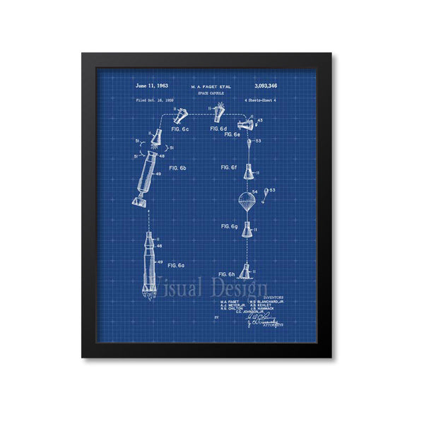 Space Capsule Landing Patent Print