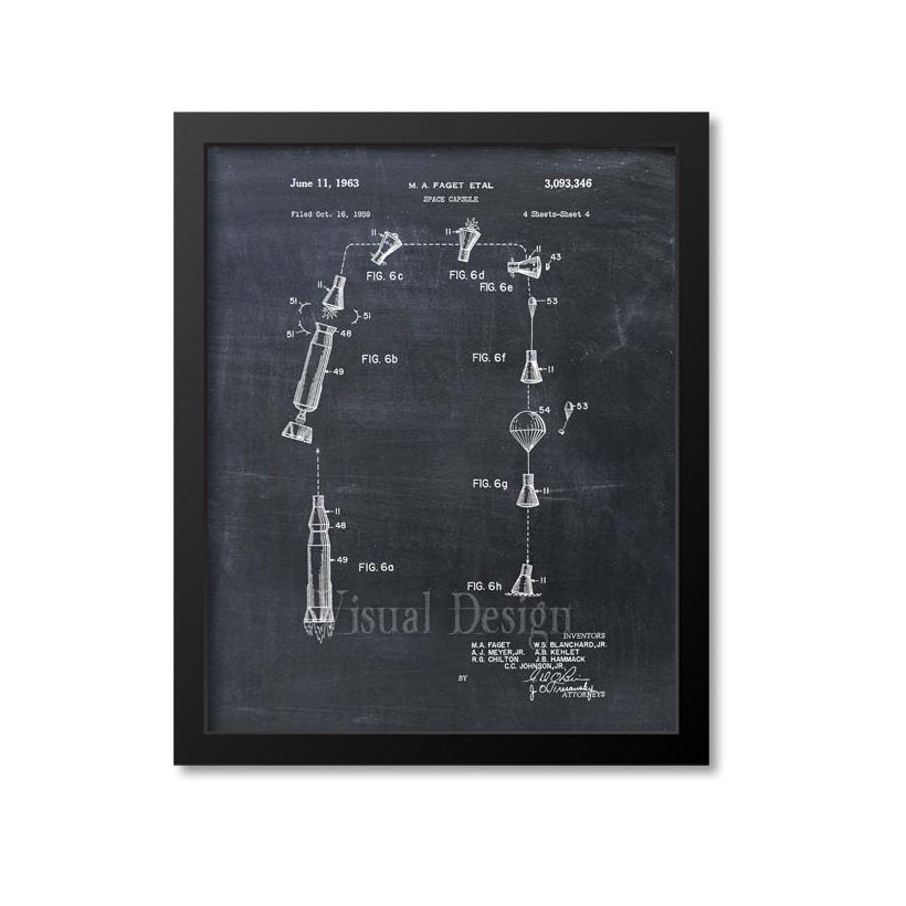Space Capsule Landing Patent Print