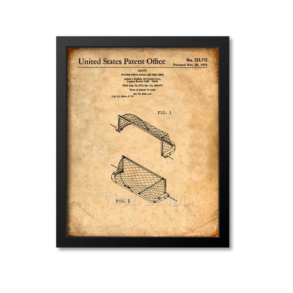 Water Polo Goal Patent Print