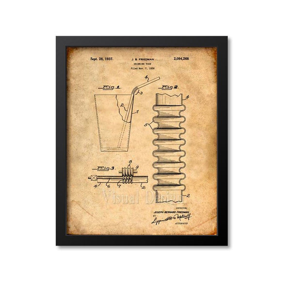 Drinking Straw Patent Print